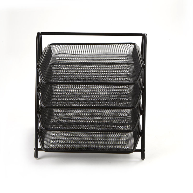 4 Tier Steel Mesh Paper Tray Desk Organizer & Reviews Joss & Main